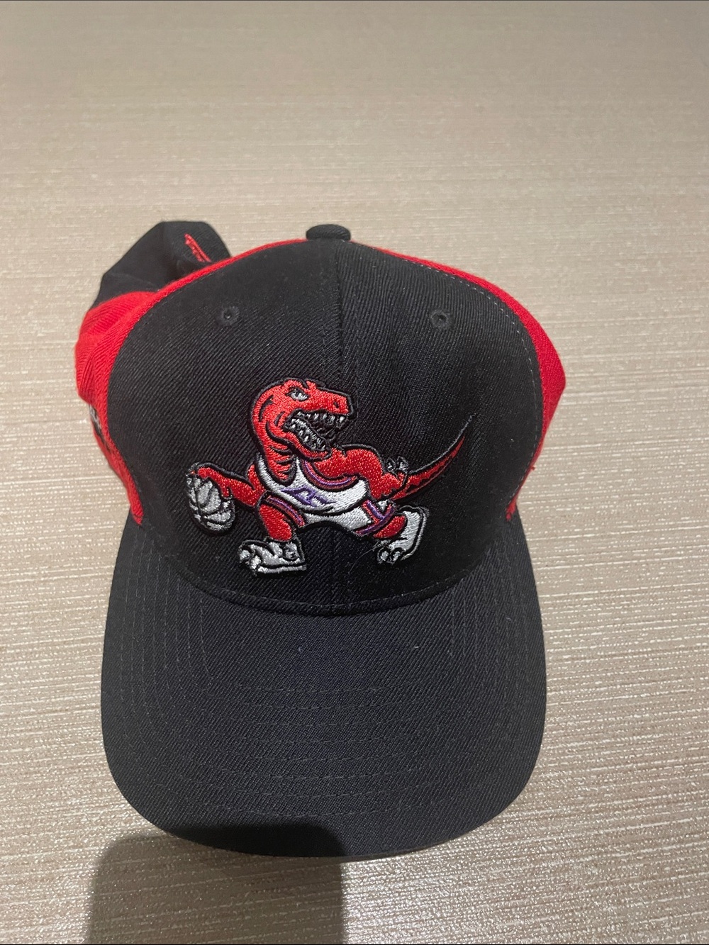 NBA Black & Red Raptors Embroidered Dino Basketball Cap